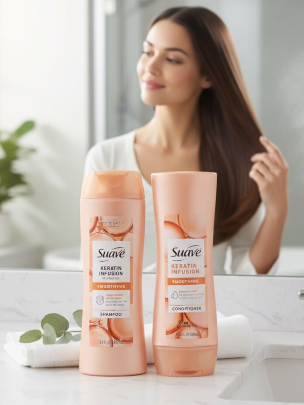 S9: Suave Keratin Infusion Smoothing Shampoo & Conditioner 12.6 fl oz ~ DUO